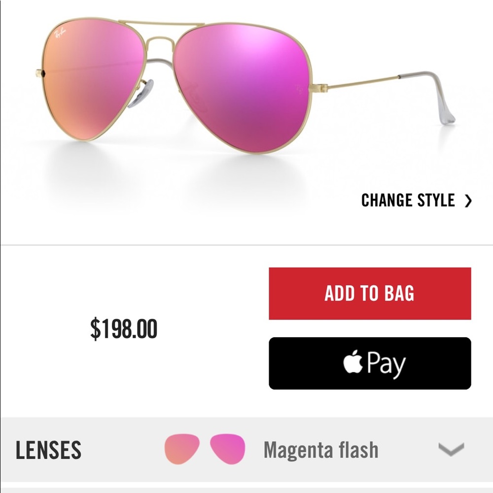 Ray Ban Magenta Flash Aviator